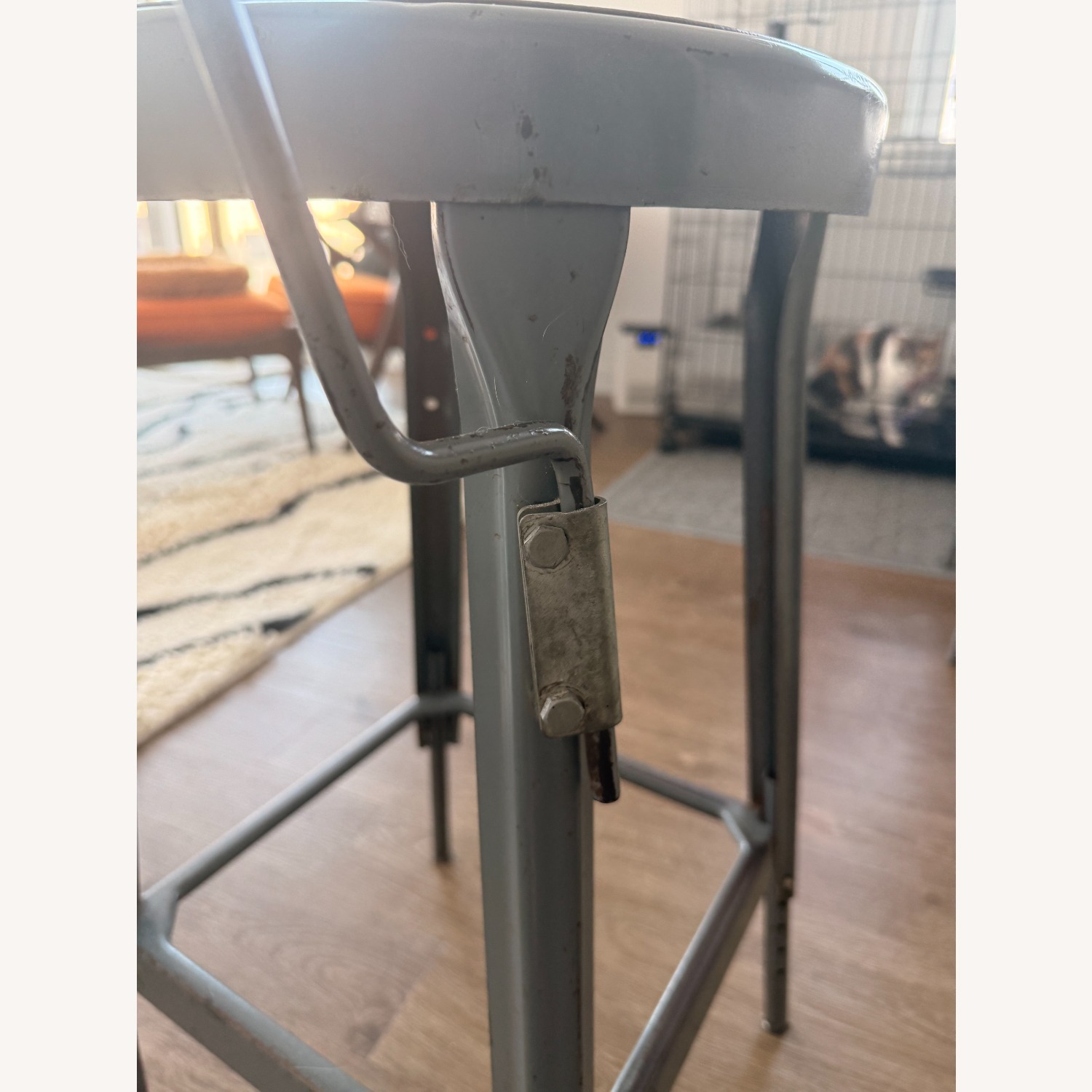 Matched Pair Vintage Metal Draft Stools from NASA - image-4