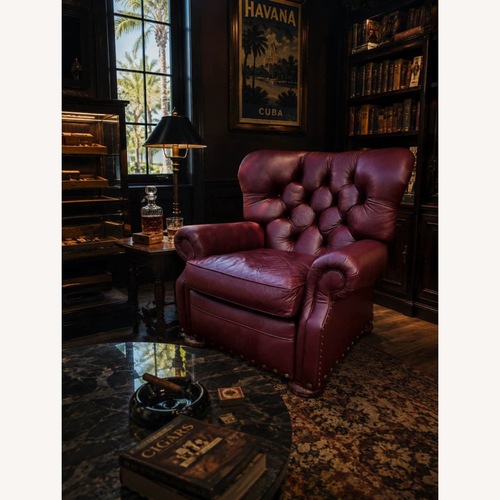 Used Restoration Hardware Oxblood Leather Recliner for sale on AptDeco