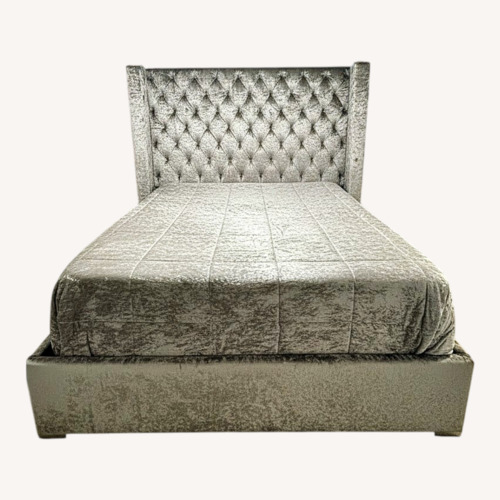 Used Custom Made Crushed Velvet King Size Bed for sale on AptDeco
