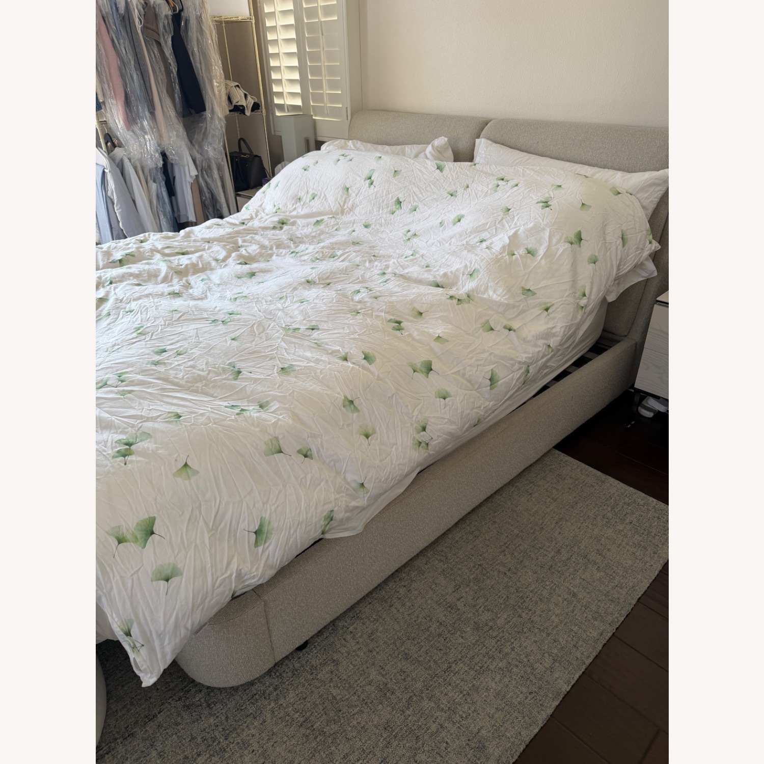 Room & Board Natural Fabric King Bed - image-3