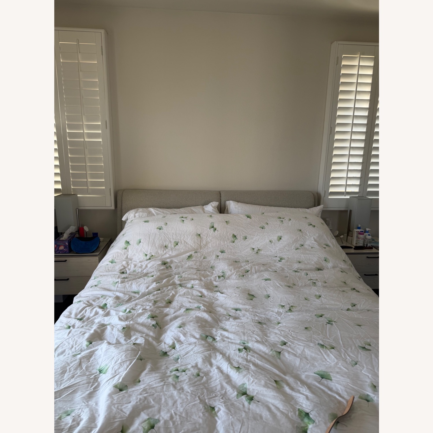 Room & Board Natural Fabric King Bed - image-1