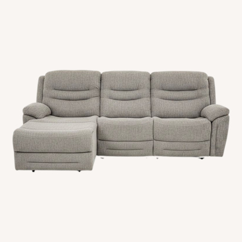 Used Plush Power Reclining Sectional Sofa with Console for sale on AptDeco