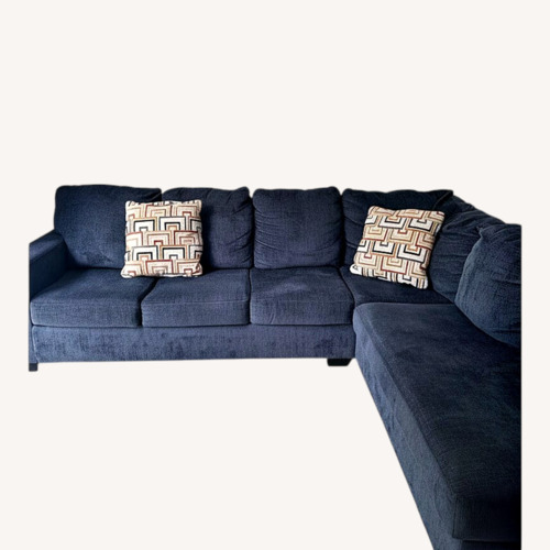 Used Blue Fabric 2 Piece Sectional for sale on AptDeco