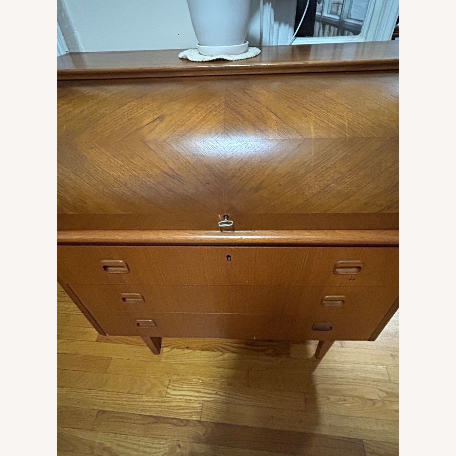 Vintage Mid-Century Danish Teak Roll-Top Secretary - image-5