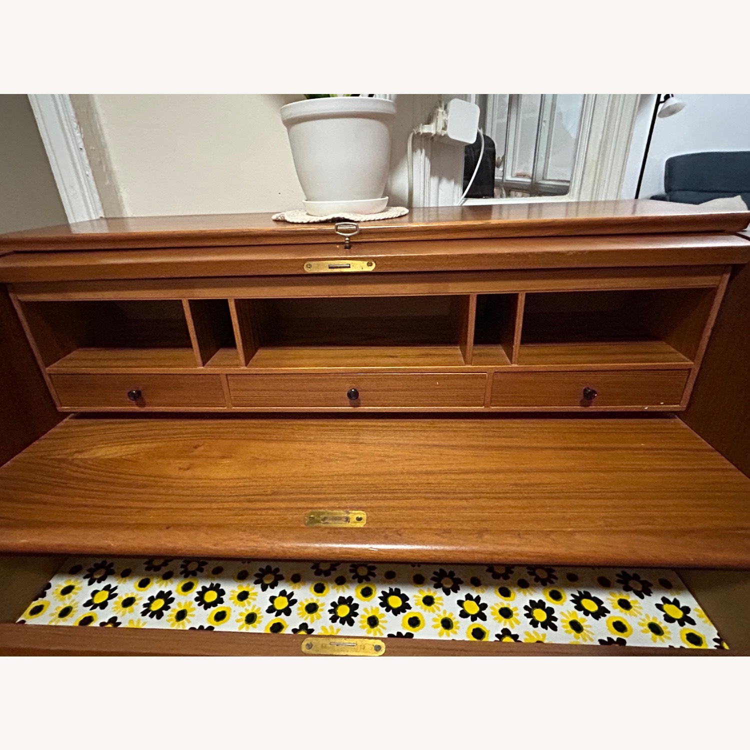 Vintage Mid-Century Danish Teak Roll-Top Secretary - image-3
