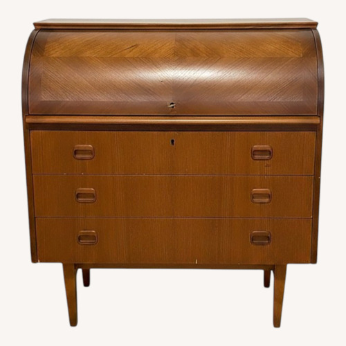 Used Vintage Mid-Century Danish Teak Roll-Top Secretary for sale on AptDeco