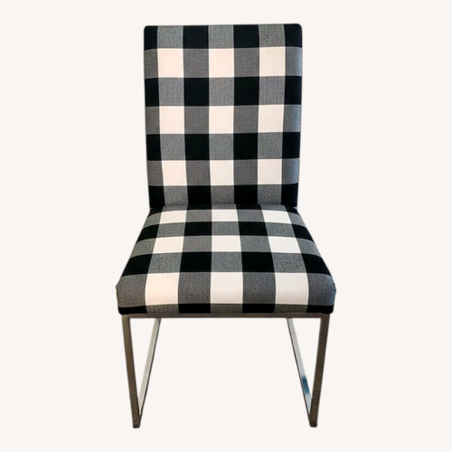 Used 4 Chrome Frame Dining Chairs Black Fuzzy Fabric  for sale on AptDeco