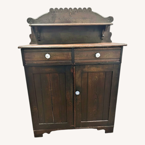 Used Rustic Wood Cabinet w Drawers & Shelves for sale on AptDeco