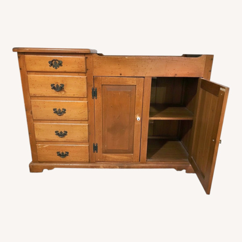 Used Vintage/Antique Light Brown Wood Sideboard for sale on AptDeco