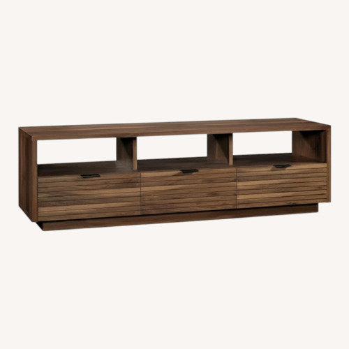 Used Home Depot Dark Brown Wood Media Storage for sale on AptDeco
