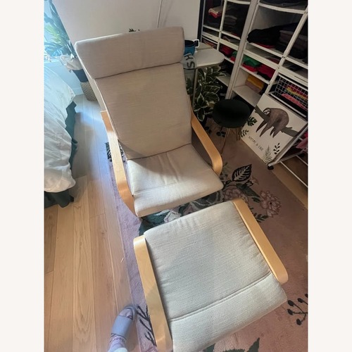 Used IKEA POANG Lounge Chair + Ottoman  for sale on AptDeco