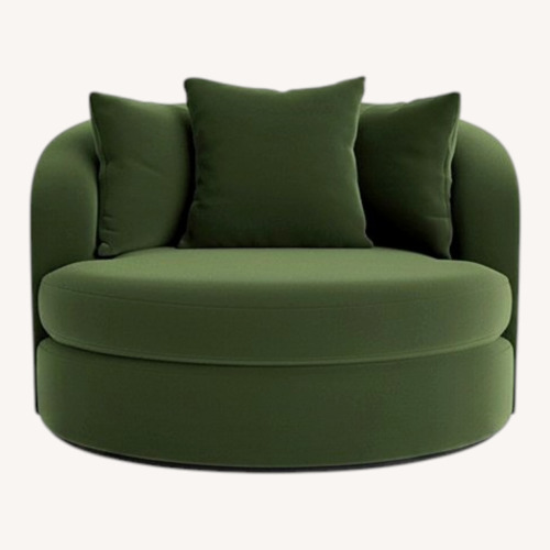 Used Joybird Amelia Green Performance Velvet Chair and a Half for sale on AptDeco