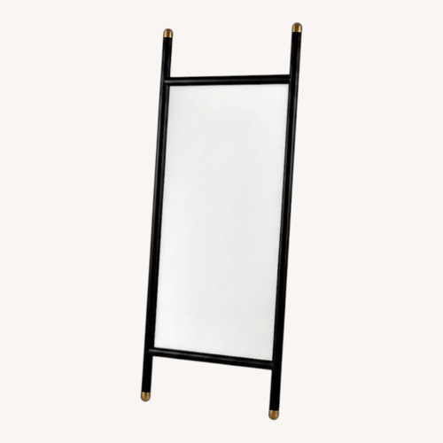 Used West Elm Black Mid-Century Wood Dowel Floor Mirror for sale on AptDeco