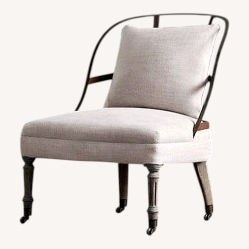 Used Restoration Hardware White Fabric Accent Chair for sale on AptDeco
