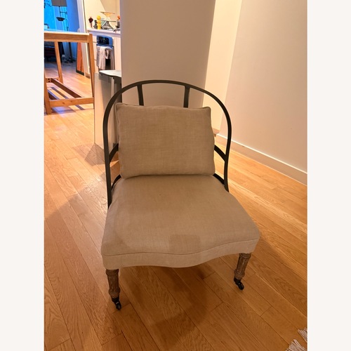 Used Restoration Hardware White Fabric Accent Chair for sale on AptDeco