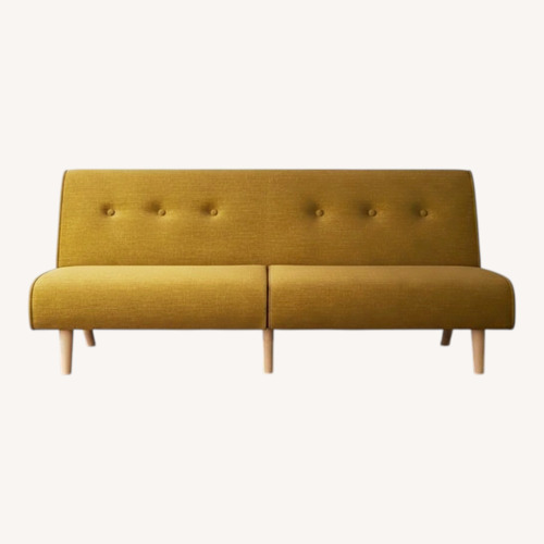 Used 9 by Novogratz Vintage/Antique Finds Yellow Fabric Futon for sale on AptDeco