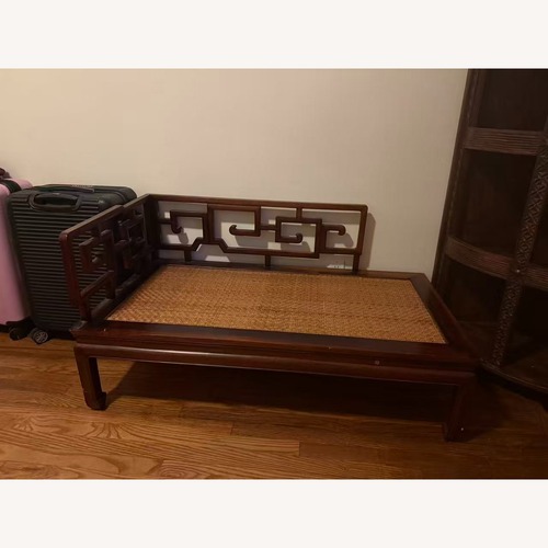 Used Vintage Chinese Solid Wood Daybed/Rattan Opium Bed for sale on AptDeco