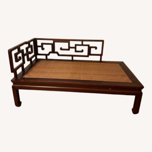 Used Vintage Chinese Solid Wood Daybed/Rattan Opium Bed for sale on AptDeco