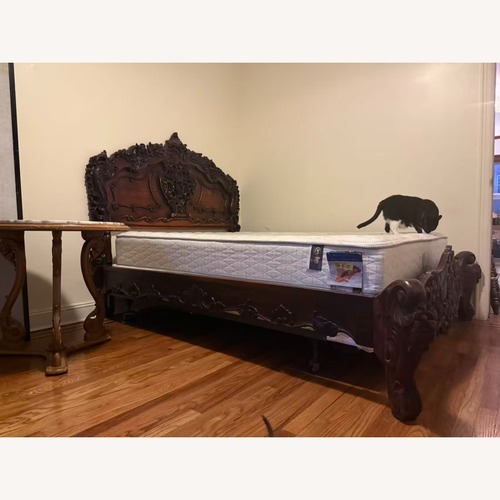 Used Vintage Rococo Carved Wooden Bed Frame for sale on AptDeco
