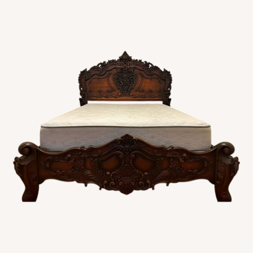 Used Vintage Rococo Carved Wooden Bed Frame for sale on AptDeco