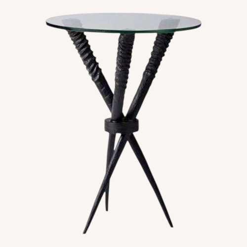 Used West Elm Source Oryx Black Metal Side Table for sale on AptDeco