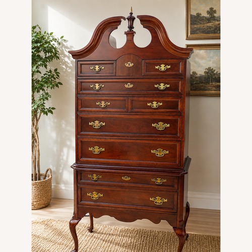 Used Vintage Queen Anne Style Mahogany Highboy Dresser for sale on AptDeco