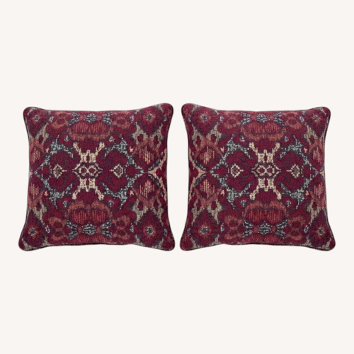 Used Set of 2 Patterned Pillows Red Multicolored for sale on AptDeco