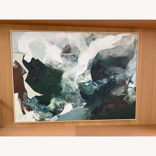 Used Crate & Barrel "Forest Movement" Framed Green Abstract Wall Art Print for sale on AptDeco