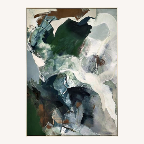 Used Crate & Barrel "Forest Movement" Framed Green Abstract Wall Art Print for sale on AptDeco