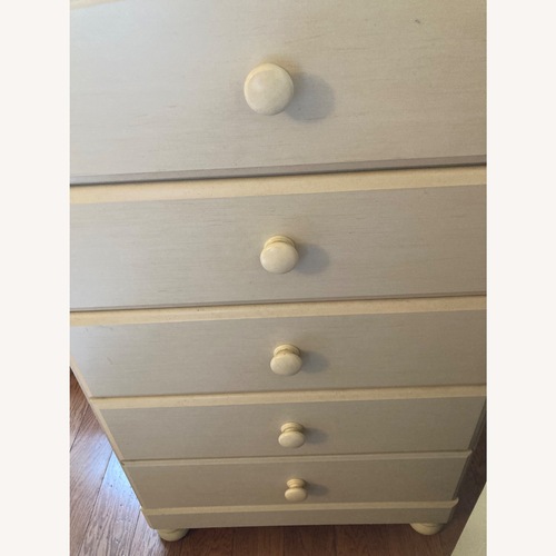 Used Ashley Furniture 5-drawer chest - cream white for sale on AptDeco
