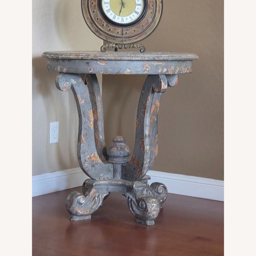 Used Vintage/Antique Finds Light Gray Side Table for sale on AptDeco