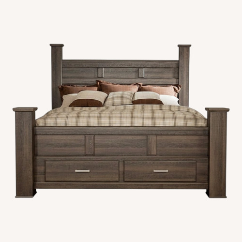 Used Ashley Juararo Queen Panel Headboard, Footboard & Rails for sale on AptDeco