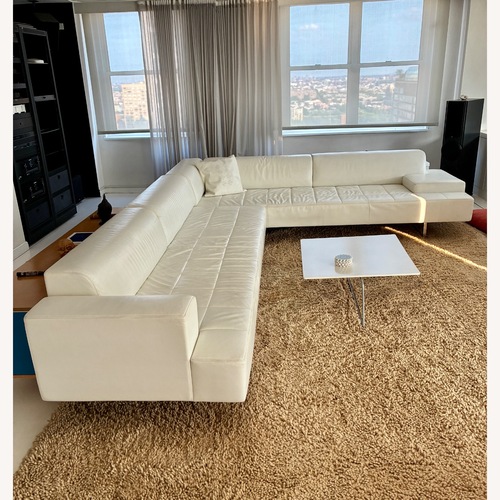 Used Poltrona Frau White Leather 2 Piece Sectional for sale on AptDeco
