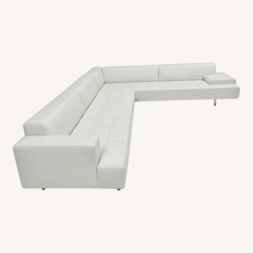 Used Poltrona Frau White Leather 2 Piece Sectional for sale on AptDeco