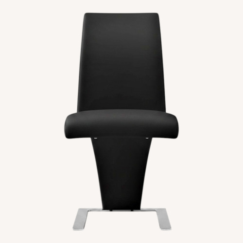 Used Zuri Black Dining Room Chairs Chrome Bases for sale on AptDeco