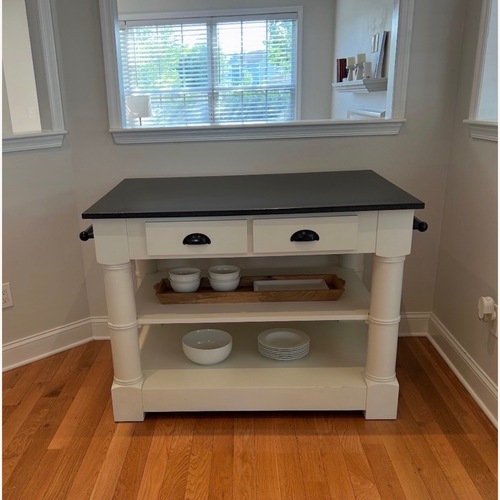 Used Williams Sonoma Barrelson Kitchen Island for sale on AptDeco