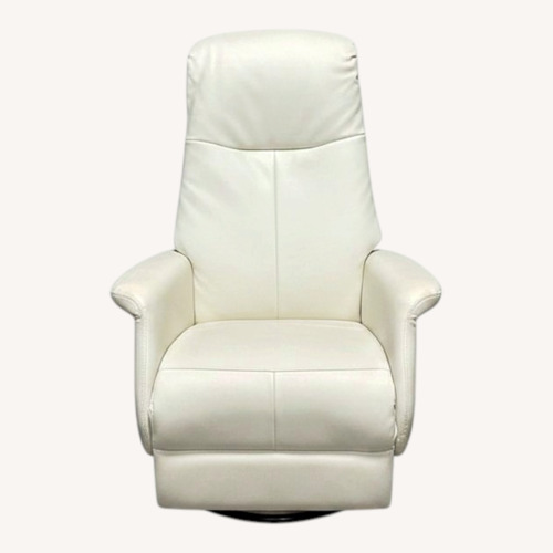 Used White Faux Leather Reclining Lounge Chair for sale on AptDeco