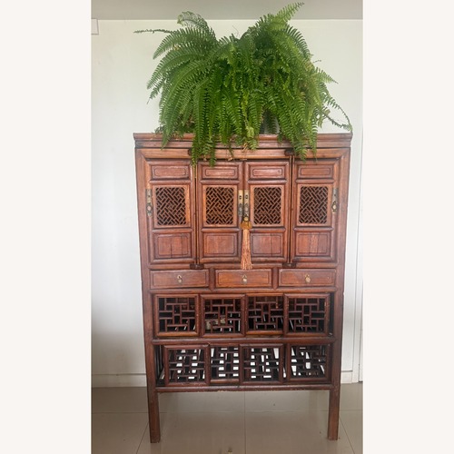 Used Vintage Chinese Elmwood Display Cabinet  for sale on AptDeco