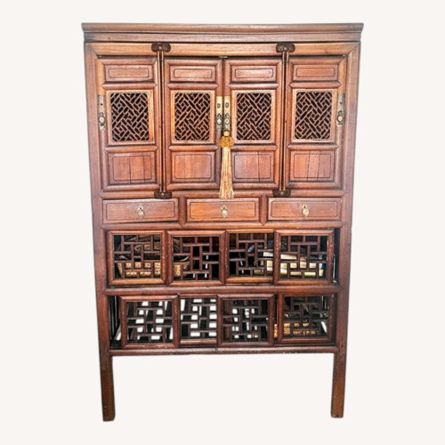 Used Vintage Chinese Elmwood Display Cabinet  for sale on AptDeco
