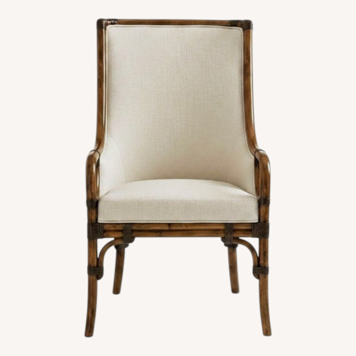 Used Tommy Bahama Dark Brown Rattan Armchair for sale on AptDeco