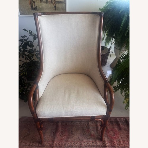Used Tommy Bahama Dark Brown Rattan Armchair for sale on AptDeco