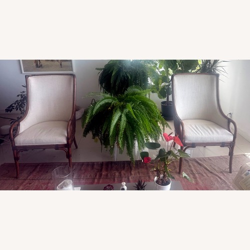 Used Tommy Bahama Dark Brown Rattan Armchair for sale on AptDeco