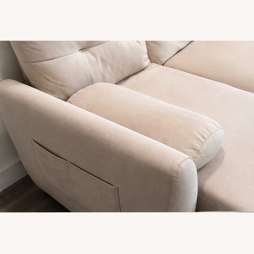 Used Amazon White Fabric 3+ Piece Sectional for sale on AptDeco