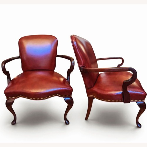 Used Classic Home Red Leather Armchair for sale on AptDeco