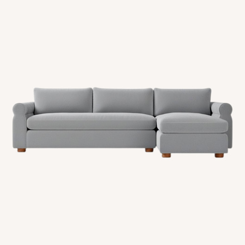 Used West Elm Light Gray Fabric 3+ Piece Sectional for sale on AptDeco