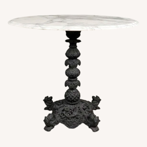 Used Vintage Indian Wood Base Marble Top Table for sale on AptDeco