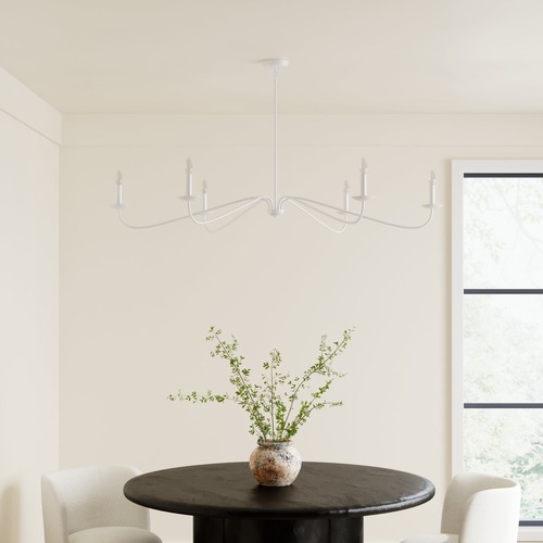Used Joss & Main Zoyla 6-Light Chandelier in Bisque White for sale on AptDeco