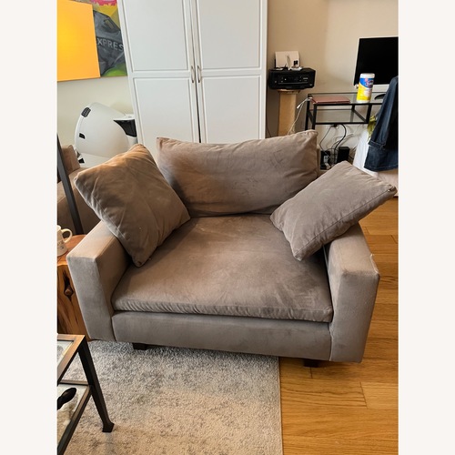 Used West Elm Light Gray Velvet Armchair for sale on AptDeco