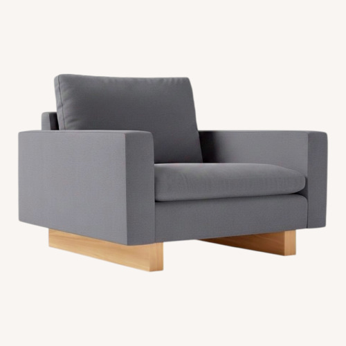 Used West Elm Light Gray Velvet Armchair for sale on AptDeco