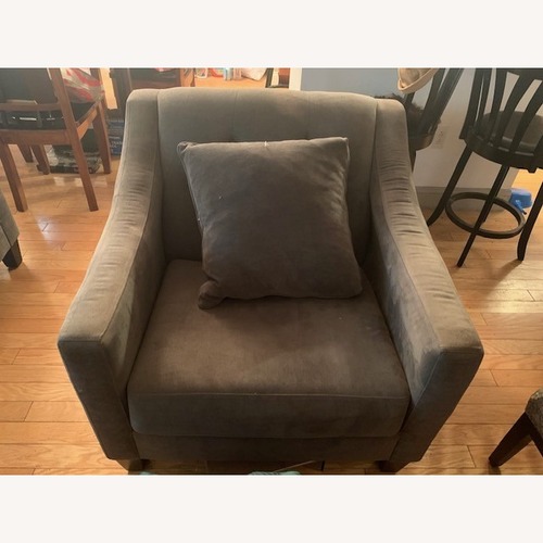 Used Raymour & Flanigan Dark Gray Fabric Armchair for sale on AptDeco